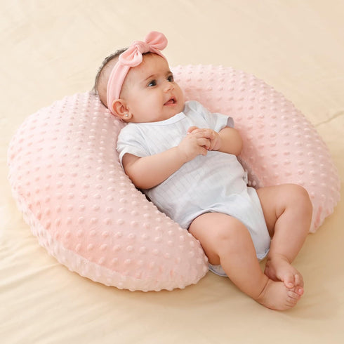 Plush Dot Nursing Pillow Cover for Breastfeeding - Light Pink
