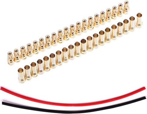 20 Pairs 3.5mm Gold Bullet Banana Connector Plug Male & Female with Heat Shrink for RC Model Battery