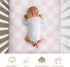 Selgkds 52''x28'' Pink and White Checkered Baby Crib Sheets for Girls Gingham Plaid Checkerboard Soft Snug Fitted Crib