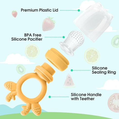 Baby Fruit Feeder and Breastmilk Popsicle Molds for Teething Relief | BPA Free Silicone Baby Food Teether Feeder (2