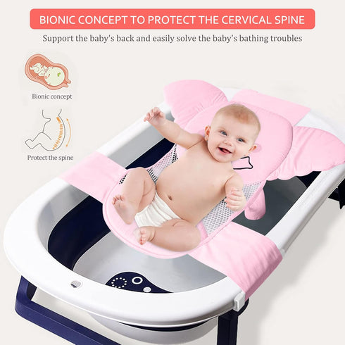 AIR&TREE Baby Bath Seat Support Net, Quick Drying, Adjustable, Comfortable, Non-Slip, Infant Bathtub Sling Shower Mesh