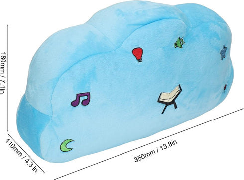 Kids Plush Quran Pillow, Blue Cloud Shape Stuffed Quran Learning Pillow with LED Light