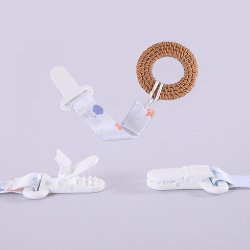 100piece 25mmRibbon Dummy Pacifier Plastic Suspender Clips for DIY Teething Toys Baby Blankets Bib Leash, White