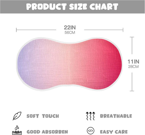 decor gift 4 Pack 22x11in Cotton Muslin Burp Cloth Soft and Absorbent? Red Gradient Modern Art Feed Cloth for Unisex