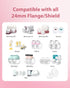 13/15/17/19/21mm 10PCS 24mm Flange Inserts for Flange/Shields of All Pumps, Nipple Measurement Tool, Cleaning Brush