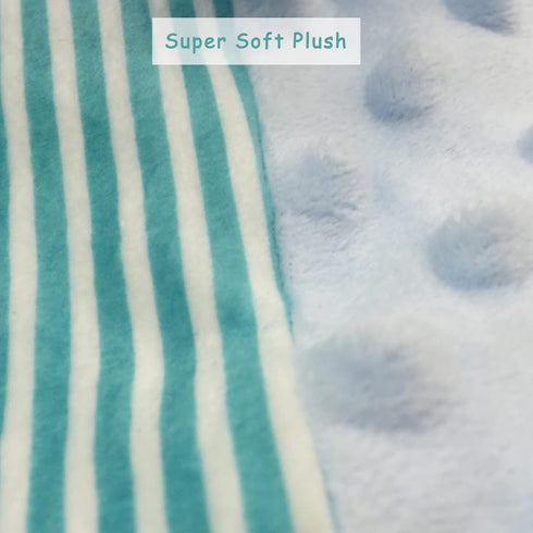 Elephant Security Blanket for Baby, Soft Plush Minky Fabric Lovey, Crinkle Sensory Blanket, Unisex Baby Gift (Blue 11")