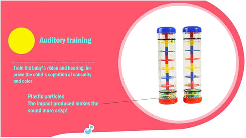 2PCS 8 Inch Rain Maker Stick Tube Shaker, Sensory Auditory Musical Instrument for Kids and Baby