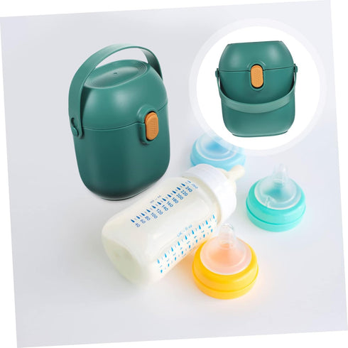 Portable Formula Dispenser with Handle Capacity Milk Powder Storage Container for Travel Durable TPE Material Leak