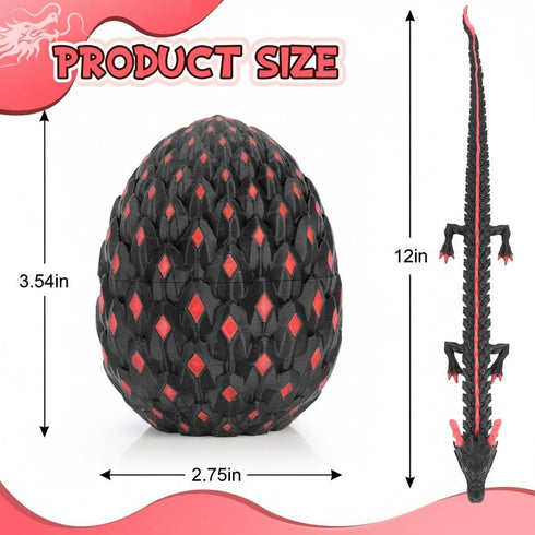 12-inch 3D 2) Printed Dragon Eggs, Glow in The Dark Fidget Toys for Kids & Adults, for Home Office Desk Decor (Pink +
