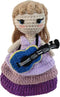 Artisanal Handmade Crochet Finished Plush Doll in Purple Ball Gown