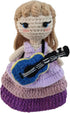 Artisanal Handmade Crochet Finished Plush Doll in Purple Ball Gown