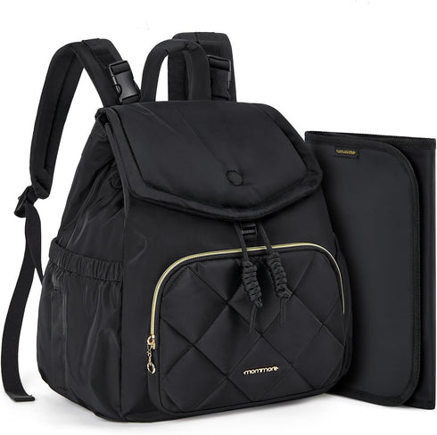 mommore Diaper Bag Backpack, Lightweight Small Travel Diaper Backpack with Drawstring and Stroller Straps