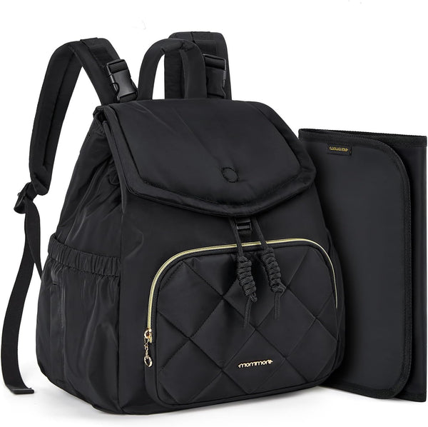mommore Diaper Bag Backpack, Lightweight Small Travel Diaper Backpack with Drawstring and Stroller Straps