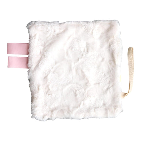 Light Pink Floral Mini Blanket & Pacifier Holder