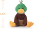 12 Inches Apricot Lamb Corduroy Mallard Duck Stuffed Animals for Kids, Soft Cute Plush Toys for Baby Girl and Boy
