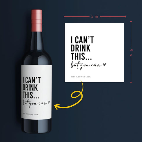 Mlle Label (Pack 2) Pregnancy Announcement Wine Labels - Baby Coming Soon Announcement for Partner, Parents, Grand