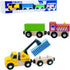 SAIBURAZ Wooden Trains Cars with Crane Magnetic Train Toys for Wooden Train Tracks