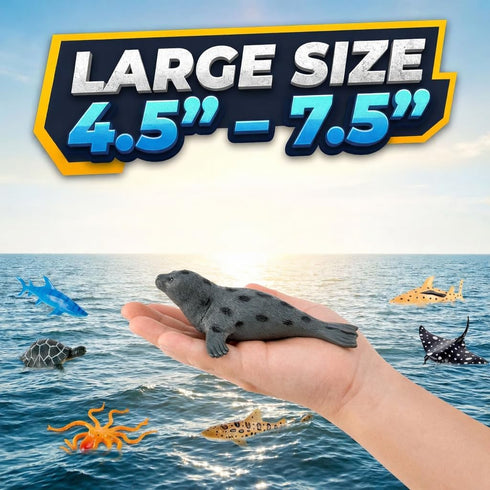 16 Playset Liberty Imports Bucket of Ocean Sea Animals Toys - PCS Large Underwater Deep Sea Creaures, Realistic Soft