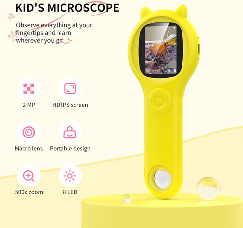 Ashfly 5 6 7 8 9 10 11 12 Handheld Microscope for Kids - Educational Science Toys, Christmas & Birthday Gifts for Age
