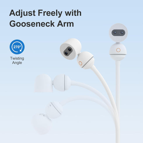 Simsky Baby Monitor Clip-on Mount, Plug & Play, Internal Cord Routing, Freely Adjust, Sturdy Flexible Baby Camera