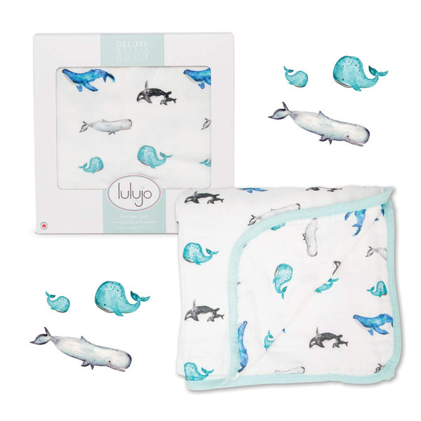 Lulujo Baby 4-Layer Blanket| Unisex Softest Bamboo Viscose Muslin Quilt Blanket with