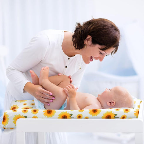 4 31.5 15.75 Inches Pieces Muslin Sunflower Changing Pad Cover Diaper Fall Floral Change Table Sheets Thanksgiving Day