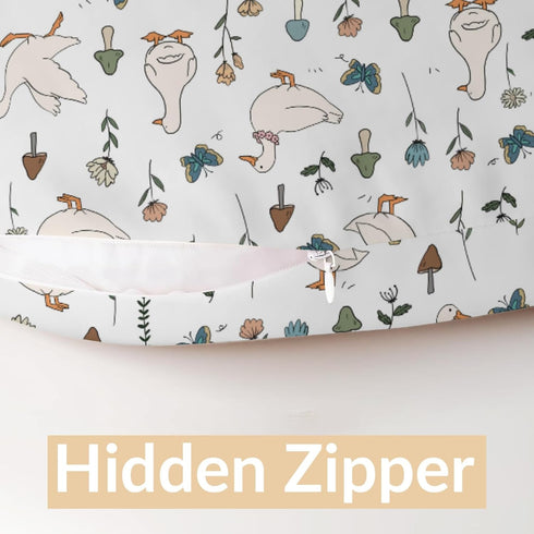 Cstdyfrv Cute Geese Boho Floral Mushroom Nursing Pillow Covers Vintage Duck Wildflowers Nursing Cover for Breastfeeding