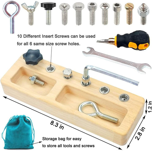 Yowlieu 14 Set, 3 4 5 Pcs Kids Montessori Screwdriver Board Wooden Screw Driver Activities Tools Montessori Toys