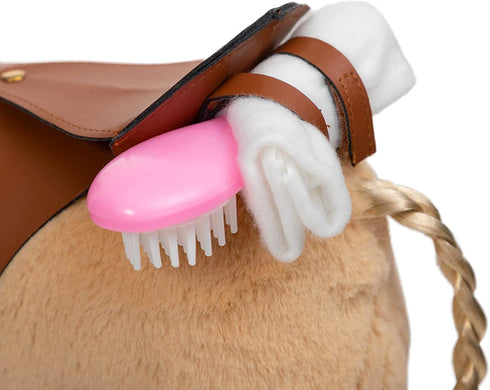 11 inches HollyHOME Palomino Horse Stuffed Animal Pretty Pony Plush Toy Pretend Play Horse Beige