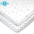 American Baby Company 2 Pack 100% Natural Cotton Fitted Mini Crib Sheets - 38" x 24", Gray Stars/Zigzag