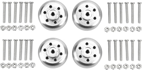 Hub Wheel Rims with Soft Rubber Tires, 4WD Aluminum Alloy Wheel Hub for WPL C14 C24 B14 B24 B16 B36 RC Car
