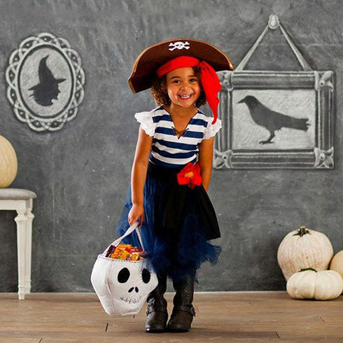 M&G House Halloween Pirate Hats, Caribbean Black Pirate Cap, Funny Party Hat for Adults and Kids