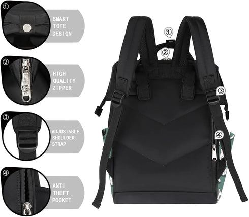 Hsnar Backpack Cute Cats Waterproof Diaper Bag Large Capacity Baby Bag with Stroller Straps, Multi-Pocket Diaper Bag