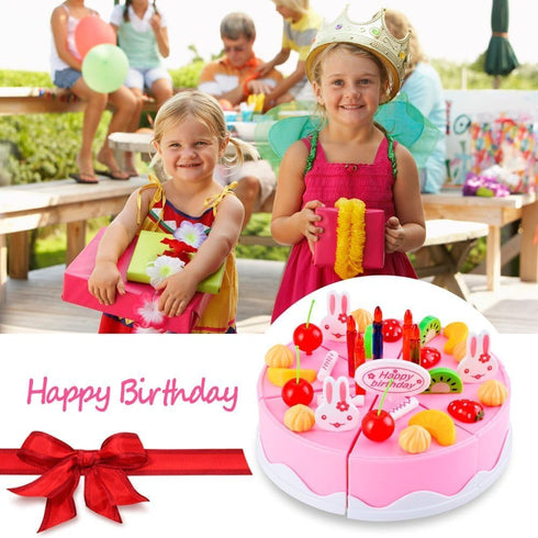 Set 37pcs(New Package) BigNoseDeer Play Birthday Cake Children's Day Gift Play Food Toy DIY Cutting Pretend Play
