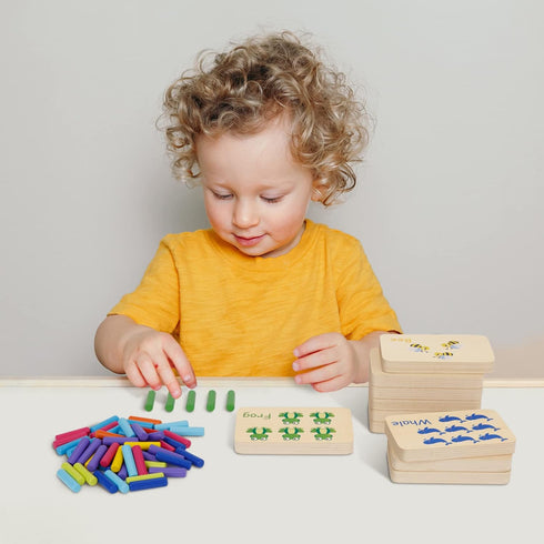 Counting 55 TOOKYLAND Peg Board Toddler Toys, Wooden Toys with Pegs, Wooden Math Manipulatives,Montessori Math