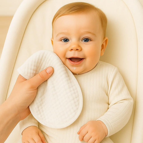 20"x10" Pack 6, Baby Burp Cloths Large Size of Beige Muslin Washcloths Super Absorbent, Soft on Sensitive Skin,No