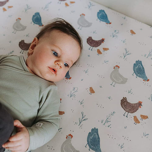 2-Pack Baby Changing Pad Cover for Boys, Girls (Farm Animals) - Premium Fitted Sheets Baby Diaper Changing Table Cover