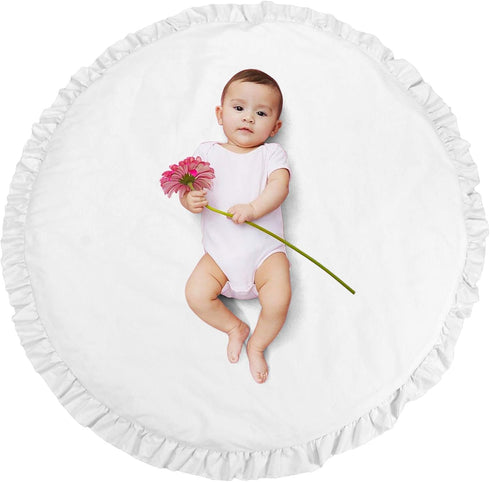 ABREEZE Baby Cotton Play Mat Soft Crawling Mat White Detachable Washable Game