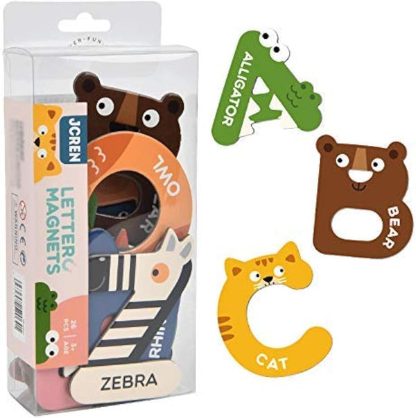 JCREN Jumbo Magnetic Letters Animals Alphabet Toys, Fridge Magnets Stick Large ABC Alphabet Uppercase Toy Set for
