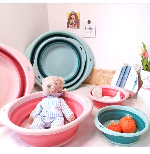 3-Pack Set, 3 Set Collapsible Wash Basin Baby Kids Wash Basin Dish Tub for Travel Home, Different Sizes Space Saving