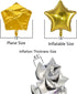 18" Gold Star Shaped Foil Balloons, Mylar Helium Balloons for Birthday Party Decorations, Pack of 20