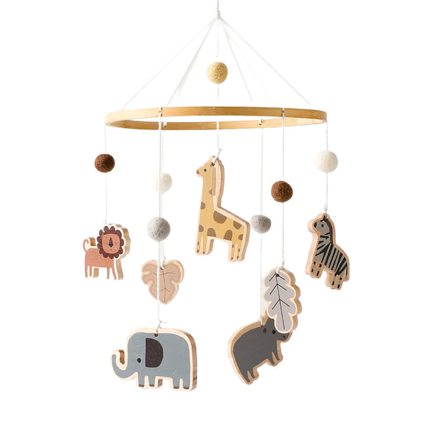 Jungle Animals Crib Mobile | Handmade Baby Mobile for Woodland Nursery Room Decor (Zoo Mobile)