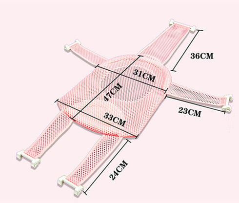 Adjustable Baby Bath Tube Support Mesh Net, Soft Breathable Shower Pad, Anti-Slip Bathtub Seat for 0-18 Months