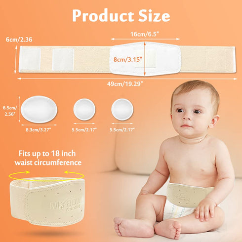 Umbilical Hernia Belt Baby Belly Button Band, Newborn Cover Infant Tummy Wrap, Adjustable Belly Band