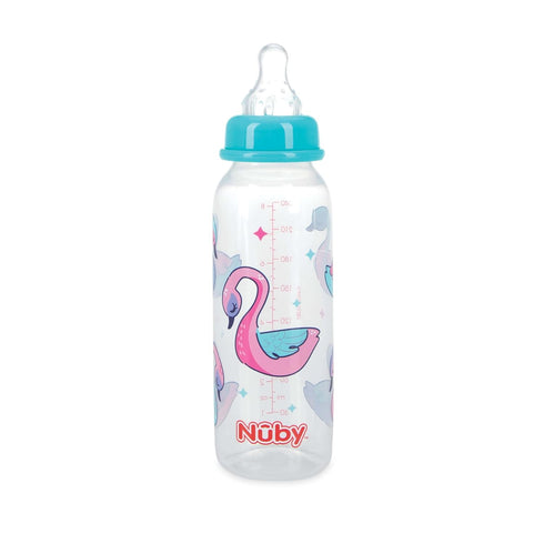 8 1 Pack 1 Nuby Standard Neck Tinted Bottle, Ounce, of Bottle, Colors/Patterns May Vary