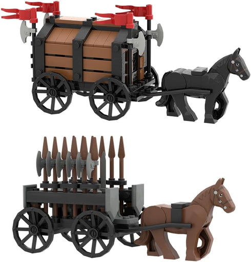 Medieval Carriage Building Blocks - Ancient Military Weapons Chariot Building Bricks, Suitable for LEGO Medieval Castle