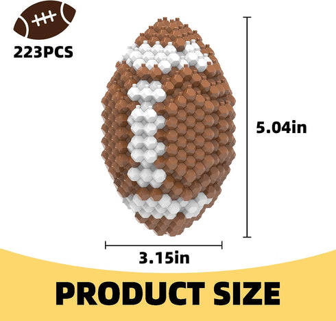 Set, 3D 14 (223 KADELE Football Block Adults challenging STEM Block Decoration, Miniature Educational Toys for Years