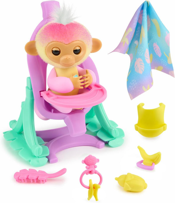 2023 Interactive Baby Monkey Nursery Playset – Jas with 2-in-1 Cradle, High Chair, and 6 Accessories (Ages 5+)