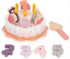 Pretend Play Food for Toddlers 2-5, Wooden Birthday Fake Cake with Candles