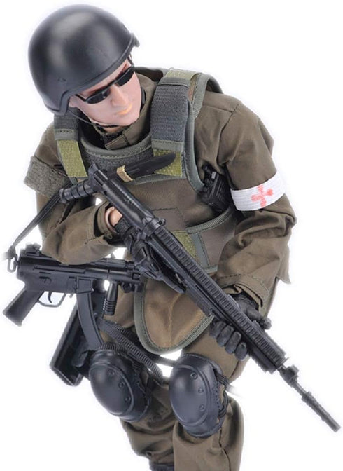 BJPEY 7Buy 12in Action Figures Toy 1:6 Stand Bendable Soldier Model Toy (Medic)